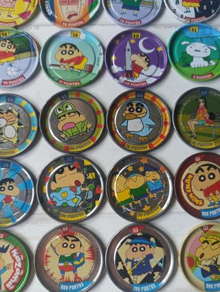 48 tazos sin-chan + 2 cabezas sin-chan
