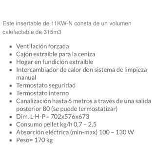 Estufa de Pellet Insert Nordica