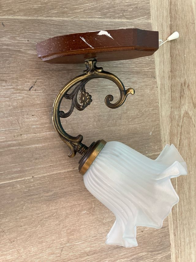 Aplique lámpara bronce  cristal inglesa