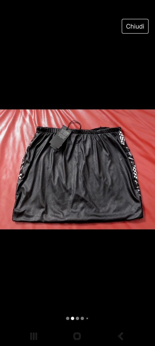 Minigonna similpelle donna/ragazza XS/IT38/EU34