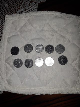 10 monete da 100lire in miniatura