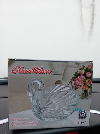 Portacandele di cristallo "cigno"