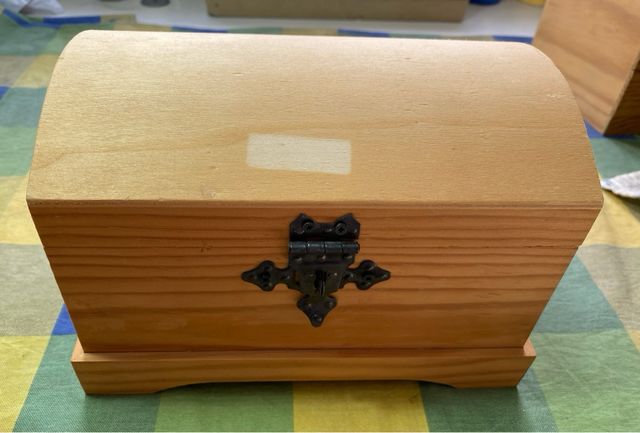 Joyero madera cruda para decorar 22x15x15cm