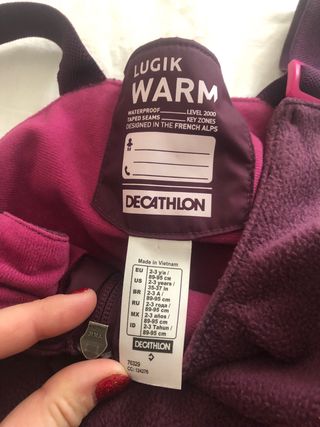 Tuta neve 2/3 anni dechatlon