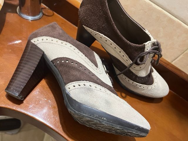 Zapatos tacon antelina