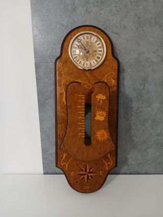 Antico Orologio Barometro da Parete Muro Vintage i