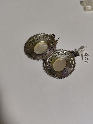 Pendientes de plata con marquesitas y nácar