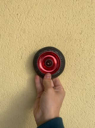 Ruedas patinete scooter metal core rojas 100mm