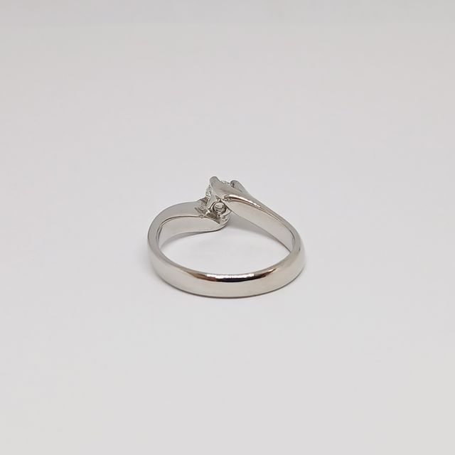 Sortija Oro Blanco Brillante Solitario