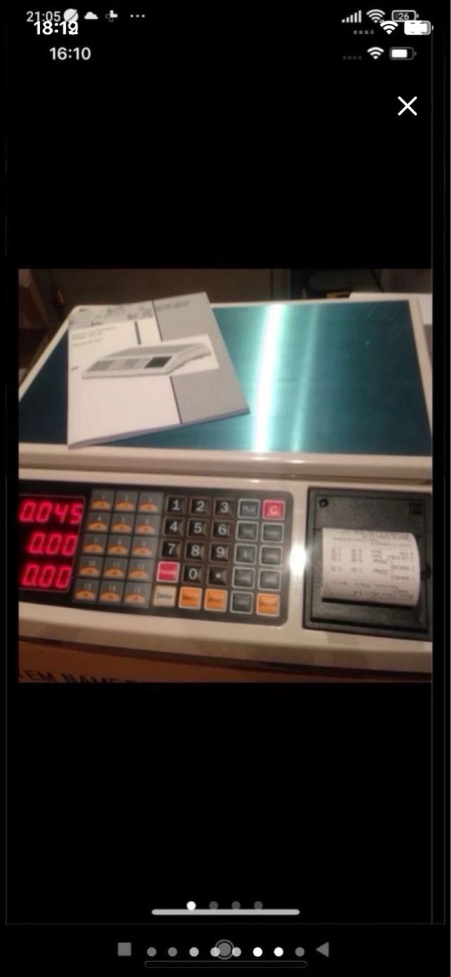 Caja registradora peso balanza bascula impresora