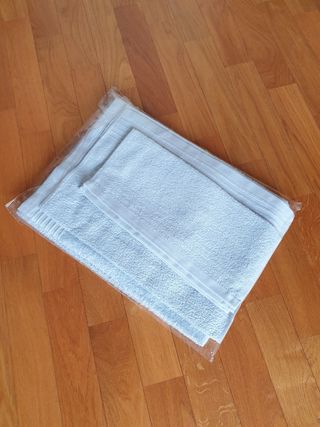 Set asciugamani in spugna di cotone azz
