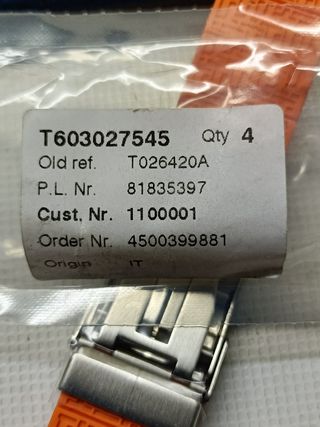 Correa Tissot Touch Naranja.NUEVA.