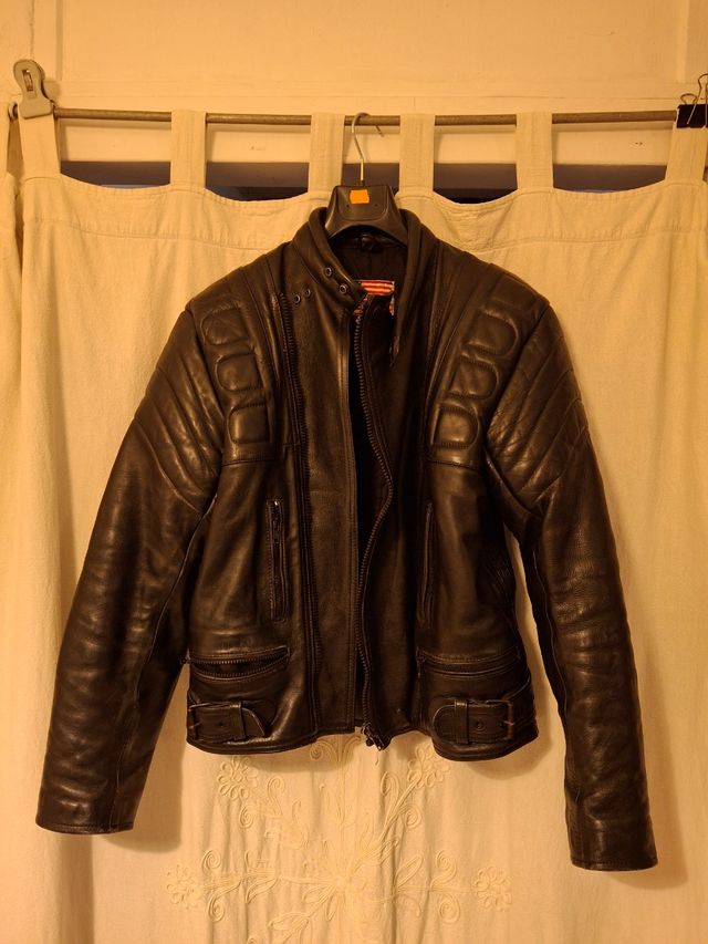 Giubbotto vera pelle nero XL