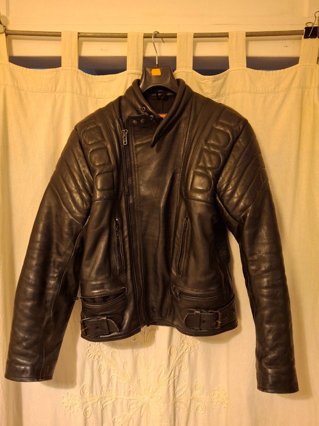 Giubbotto vera pelle nero XL