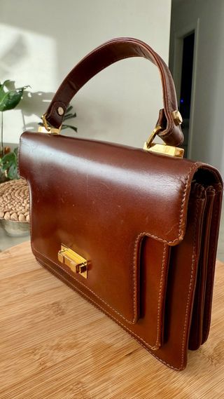 Bolso vintage piel estilo patent lolise cowhide