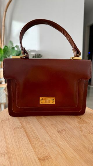 Bolso vintage piel estilo patent lolise cowhide