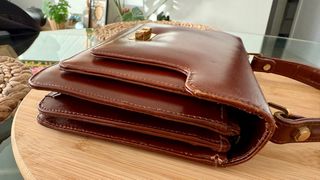 Bolso vintage piel estilo patent lolise cowhide