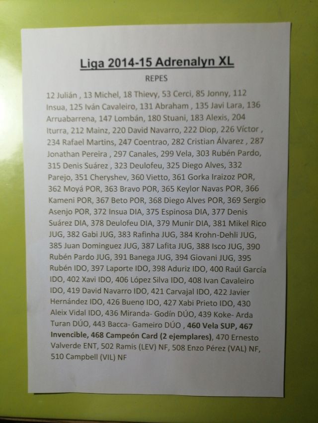 Cromos y caja metálica ADRENALYN 2014-15