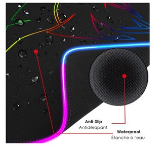 Tappetino mouse Gamer Dark MousePad RGB LED