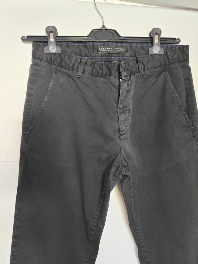 Zara Pantalón chino hombre negro 40