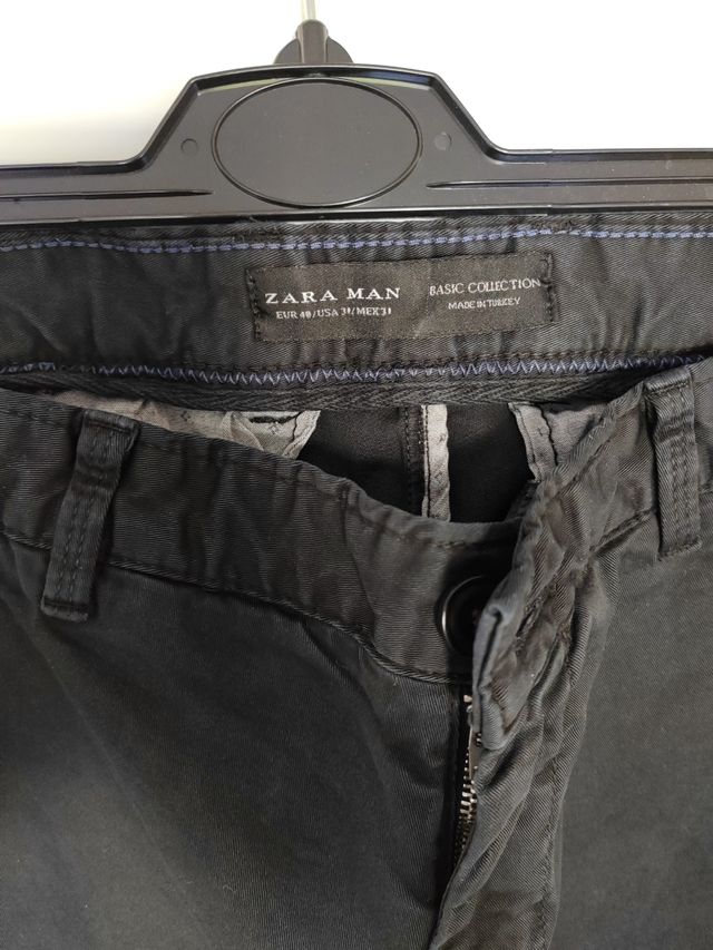 Zara Pantalón chino hombre negro 40