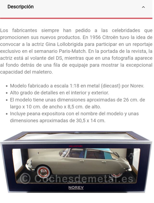 Citroen DS 19 Norev coche coleccionista