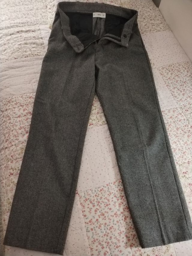 Pantalón cuadritos gris