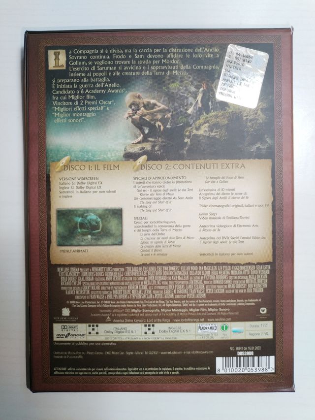 DVD - Il Signore degli Anelli Le due Torri (Cofane