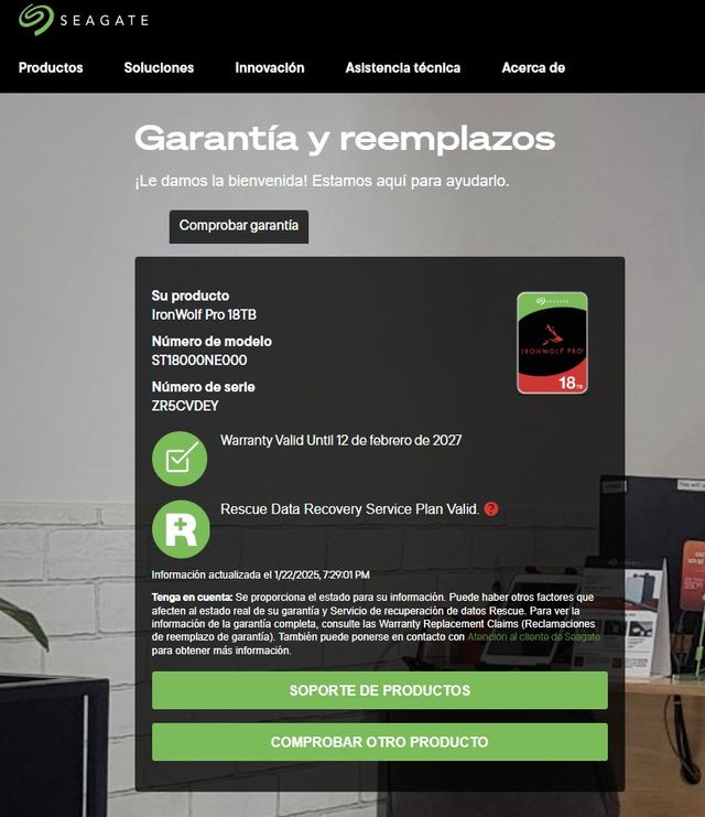 Disco Duro Seagate Ironwolf Pro 18TB con garantia