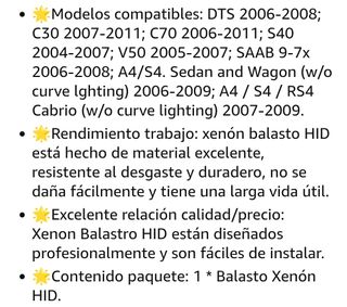 Centralita balastro faro xenon
