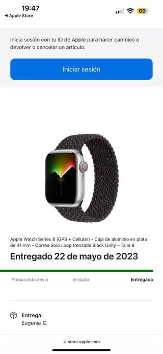 Correa Solo Loop trenzada black original talla 9