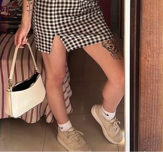 Bolso blanco cuero corto