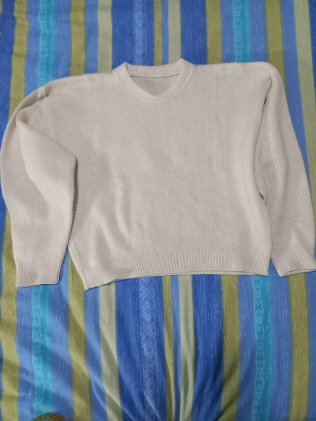 Maglione sartoriale bianco in lana tg M