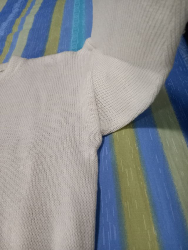 Maglione sartoriale bianco in lana tg M