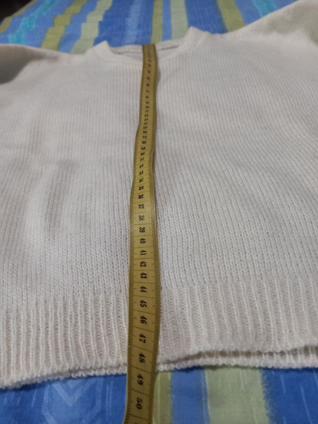 Maglione sartoriale bianco in lana tg M