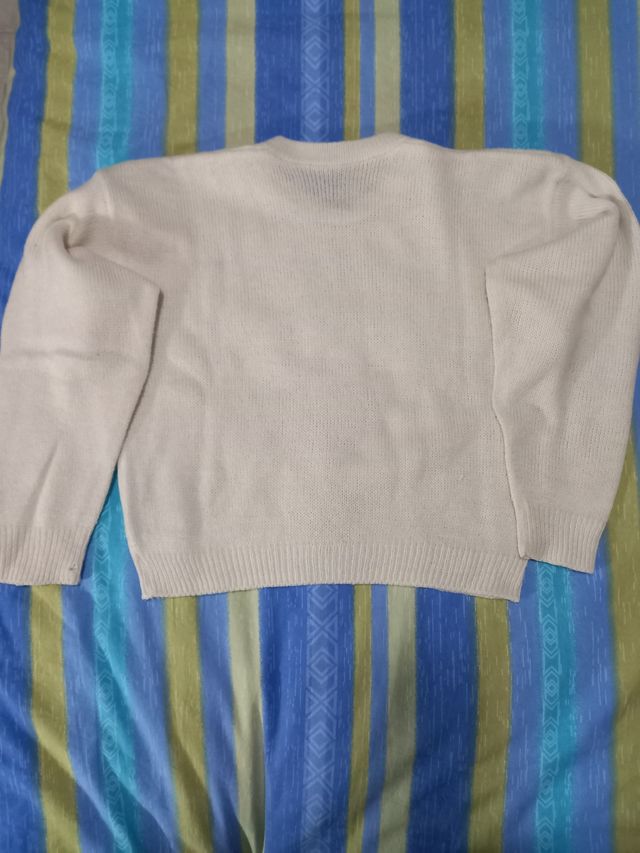 Maglione sartoriale bianco in lana tg M