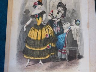 Lenzuolo antico del vecchio catalogo di moda parigino