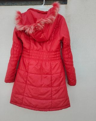 Chaqueton largo color rojo cereza. XL