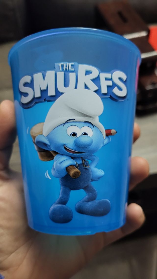 Vaso plastico pitufos