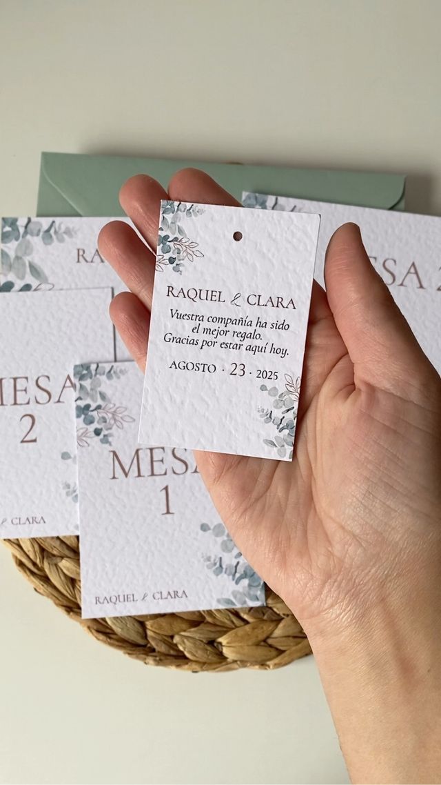 Papelería de boda eucalipto