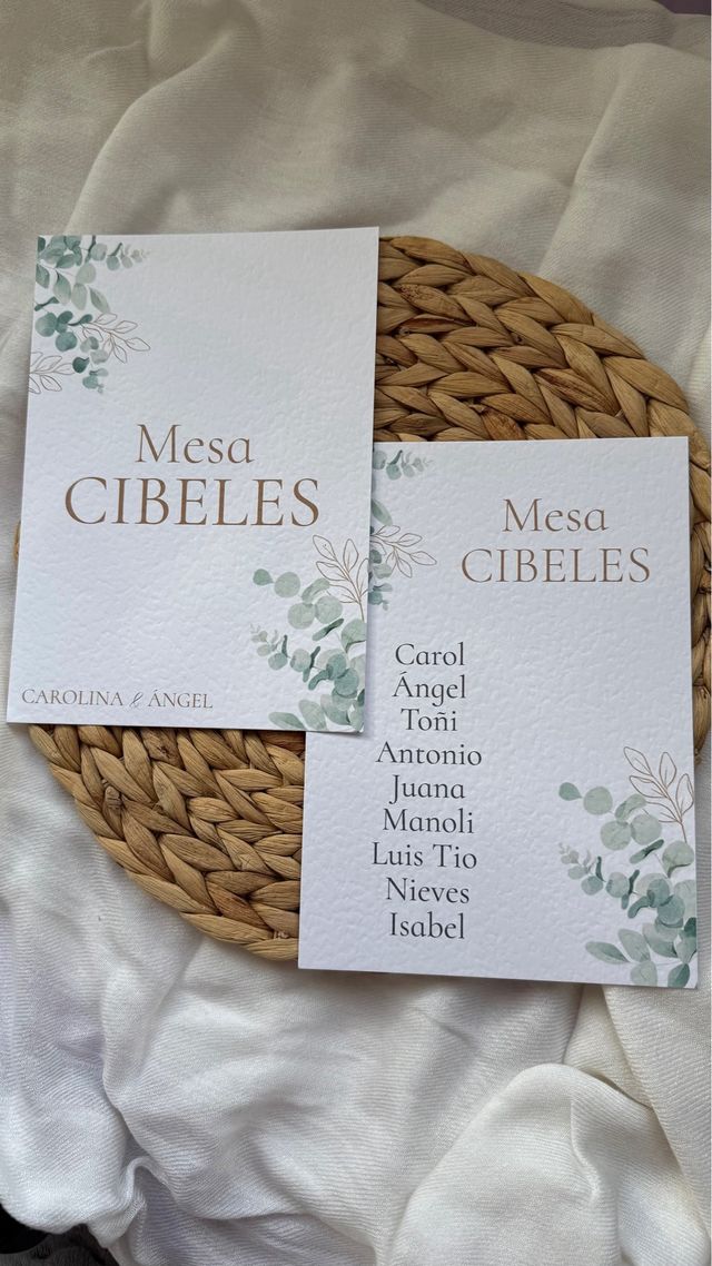 Papelería de boda eucalipto