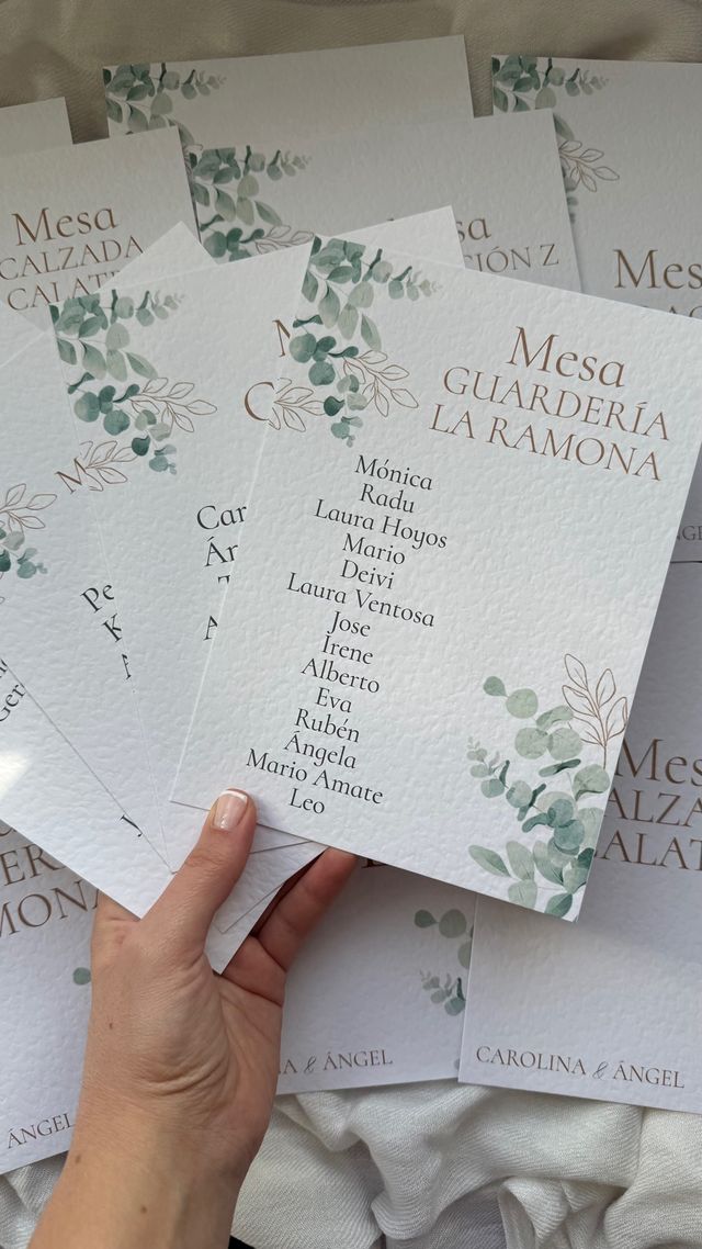 Papelería de boda eucalipto