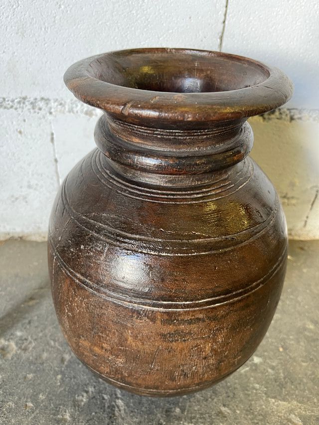 ✅jarron madera vintage