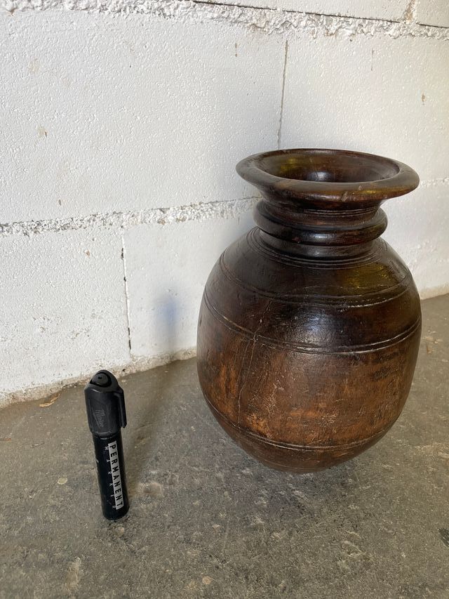 ✅jarron madera vintage