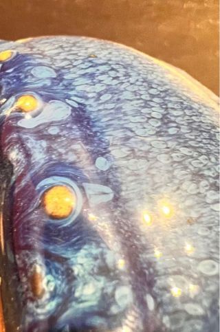 MACETA BONSAI REDONDA TAMBOR ESMALTADA AZUL