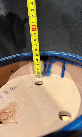 MACETA BONSAI REDONDA TAMBOR ESMALTADA AZUL