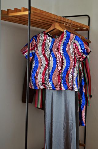 Blusa lamé , tamaño Medio , Largo