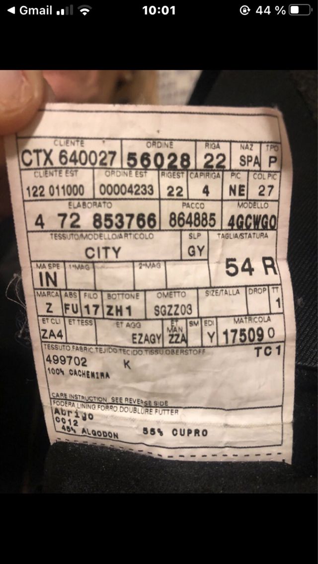 Abrigo caballero Ermenegildo Zegna