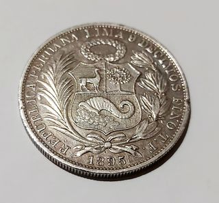 Moneda de Plata de 1895 Peruana