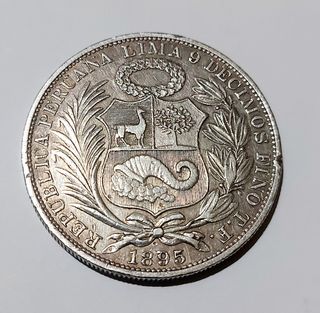 Moneda de Plata de 1895 Peruana